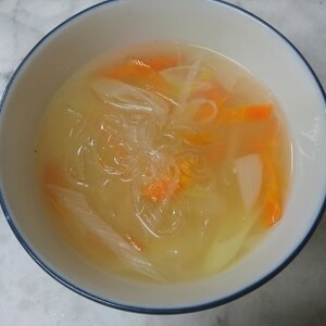 春雨とにんじんのスープ